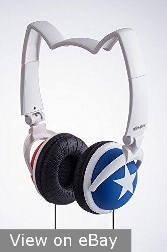 Mix-Style Nekomimi Wired Cat Ear Headphones (White/Blue/Red)