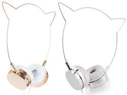 Skinnydip London Zara Martin Wire Kitty Cat Ear Headphones (Rose Gold, Silver)